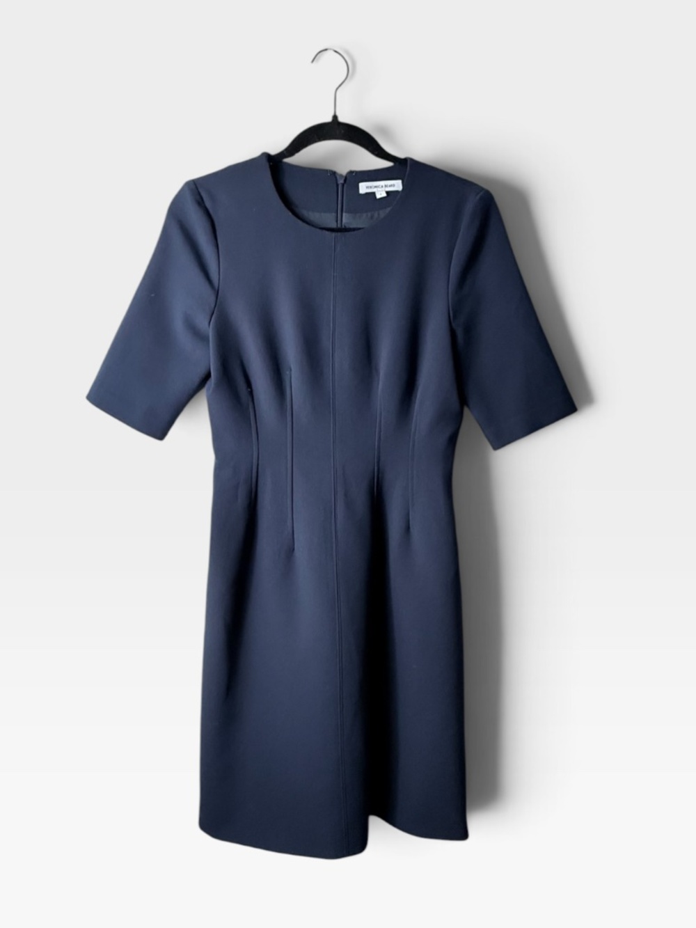 Veronica Beard Hayek Navy Short-Sleeve Mini Sheath Dress size 2
